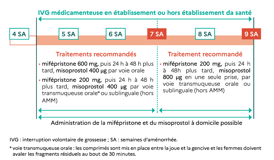 REcommandations de la HAS sur le protocole médicamenteux de l'IVG selon le terme